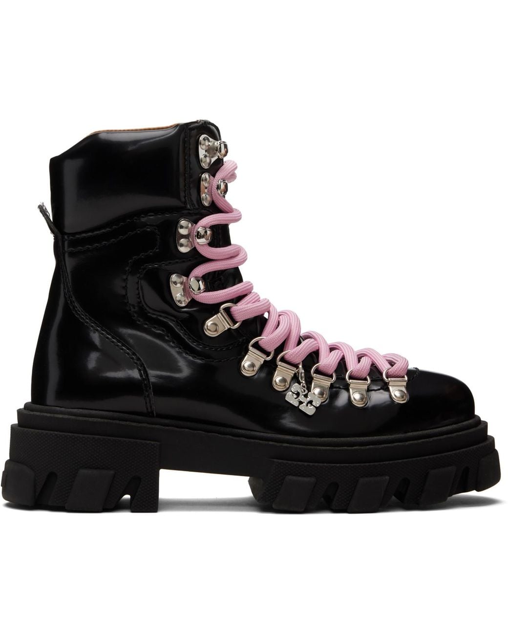 Ganni Black Cleated Mountain Ankle Boot