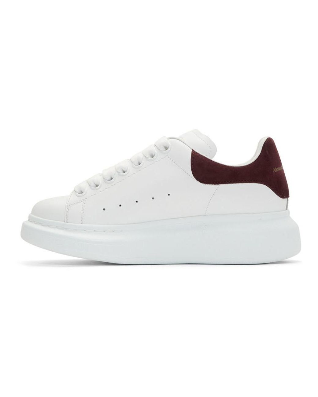 Women's White And Burgundy Oversized Trainers Women's White And Burgundy Oversized Trainers