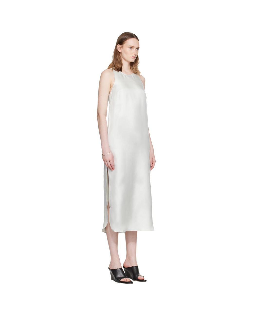 Loulou de Saison White Paloma Silk Maxi Dress