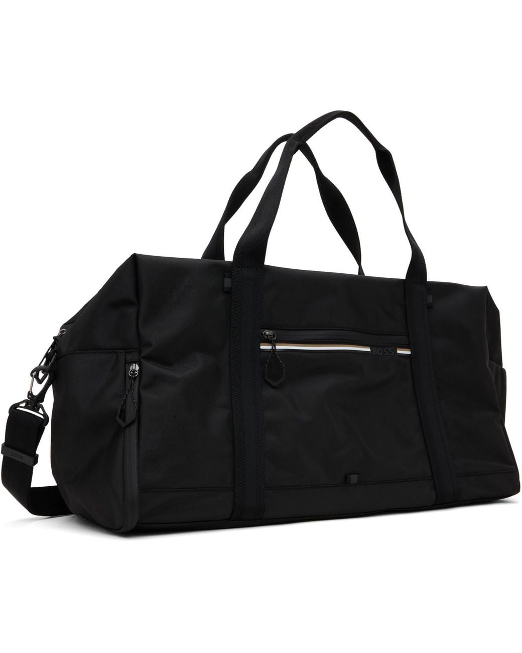 Boss Black Logo & Signature Stripe Duffle Bag for men