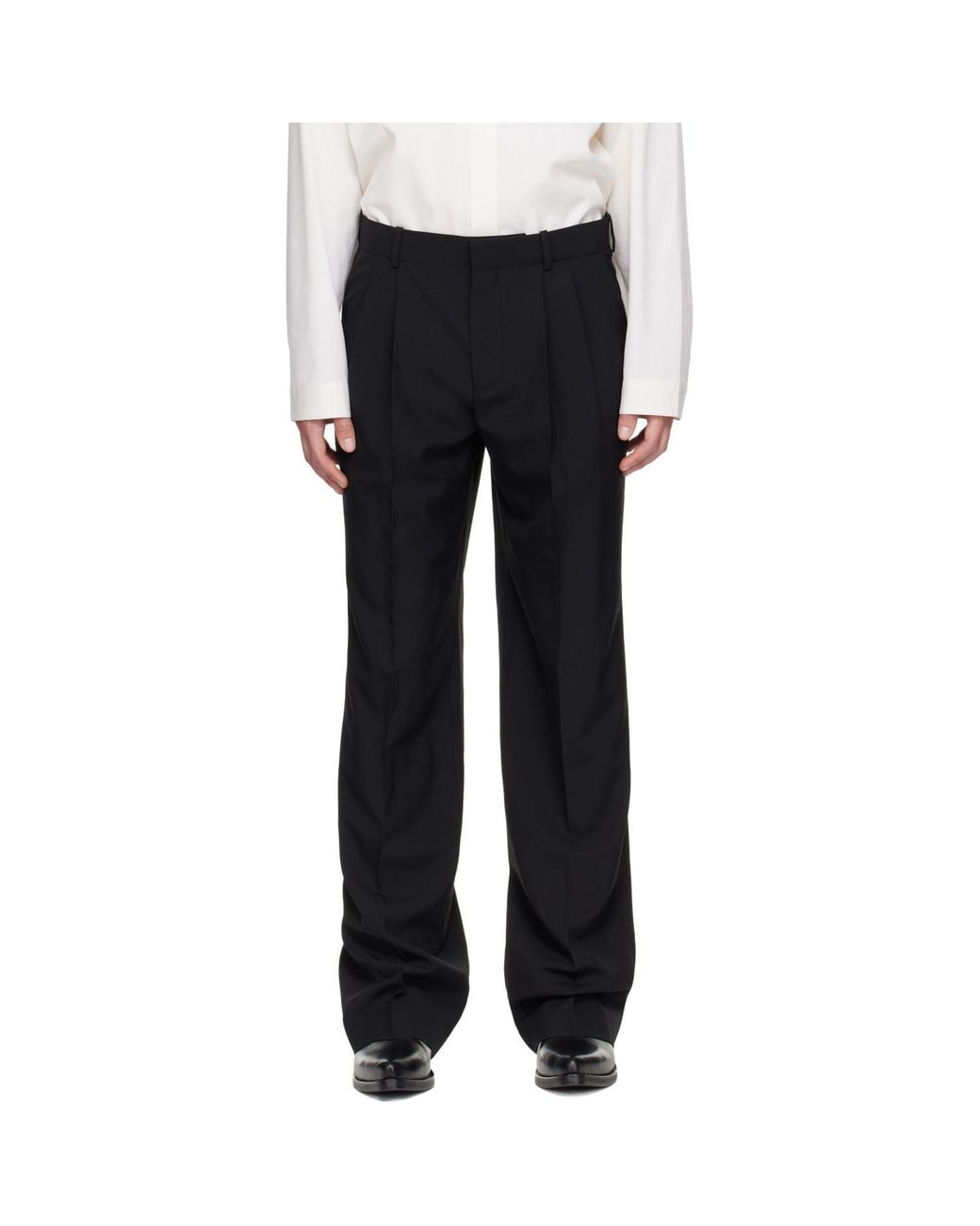Balmain Black Wool Trousers for men