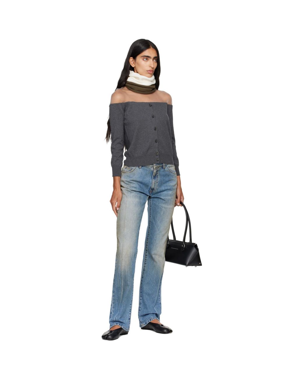 MM6 by Maison Margiela Natural Khaki 'Trompe L'Oeil' Collar