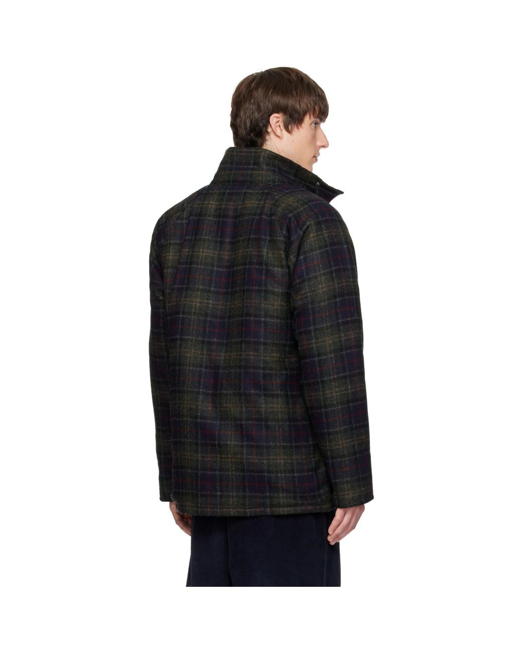 Barbour Black Tartan Bedale Wool Jacket for men