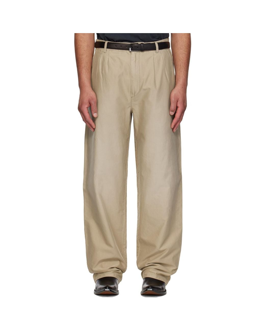 Maison Margiela Natural Unbrushed Moleskin Trousers for men
