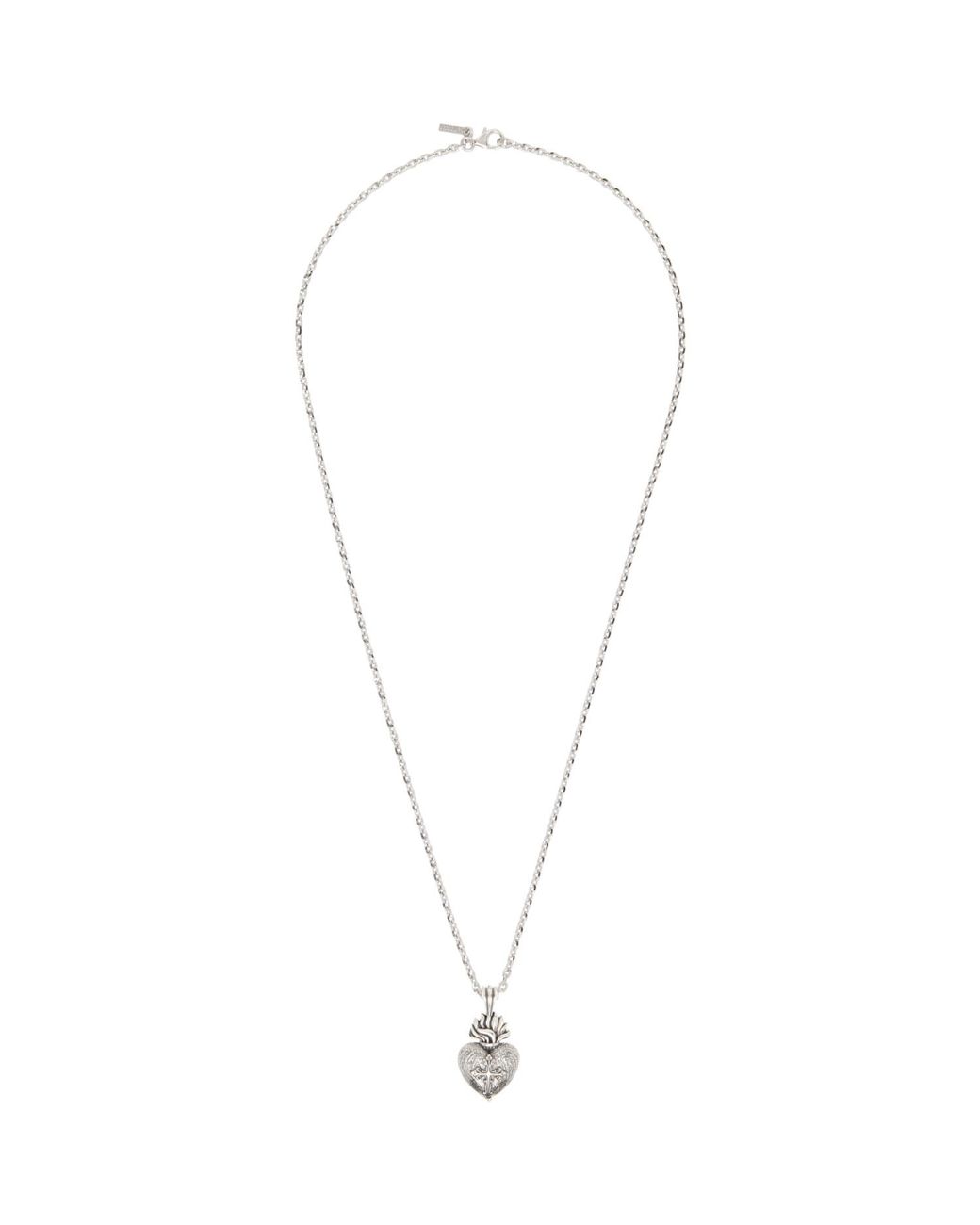 Emanuele Bicocchi Metallic Sacred Heart Necklace for men