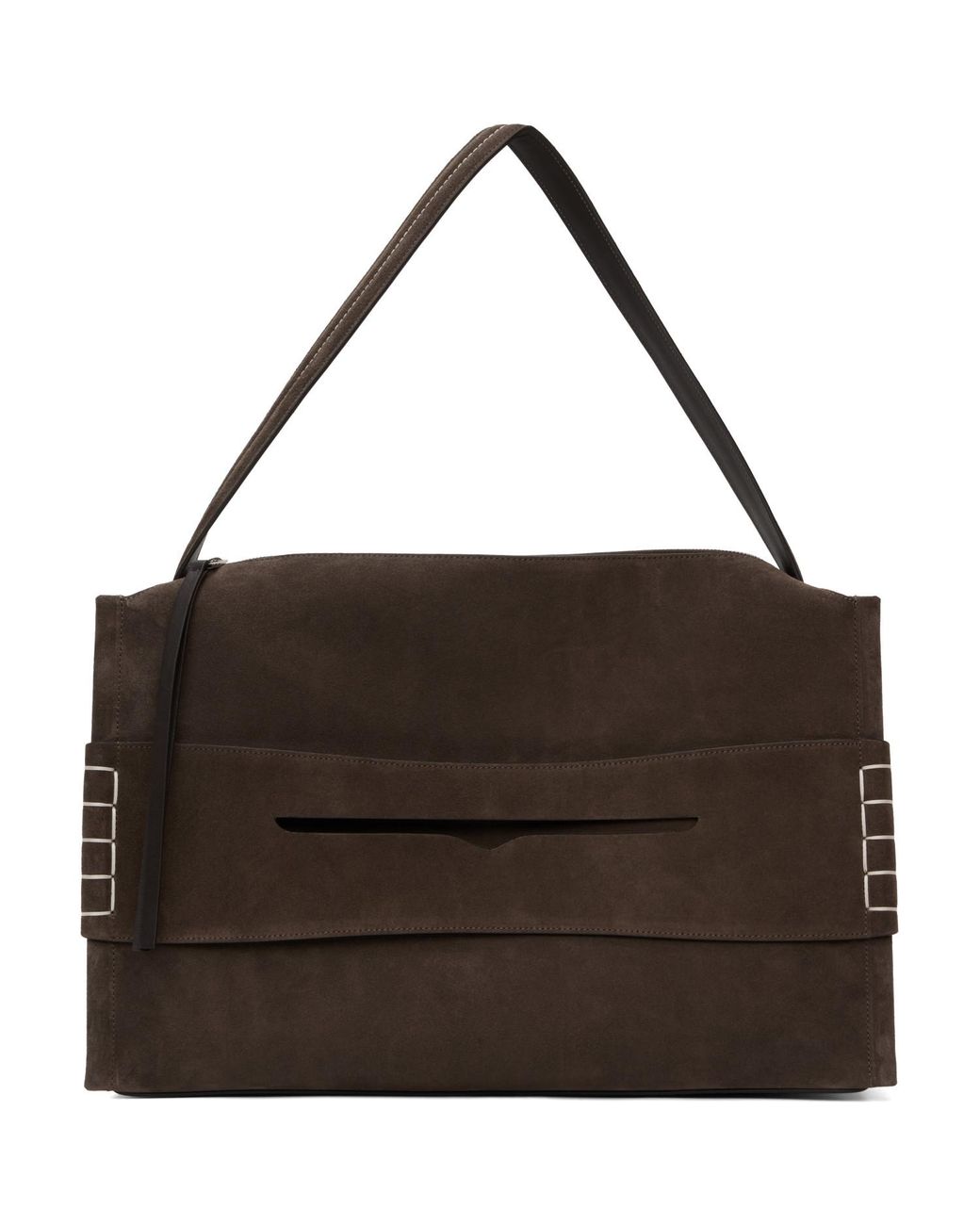 J.W. Anderson Brown Large Loafer Suede Bag