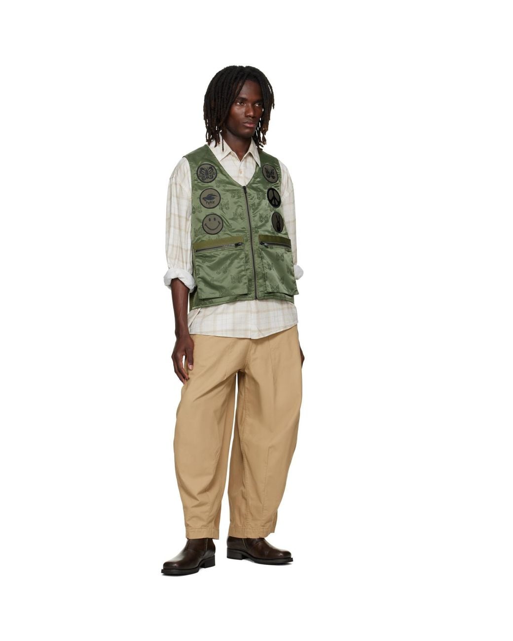 Needles Natural Khaki H.D. Military Trousers for men
