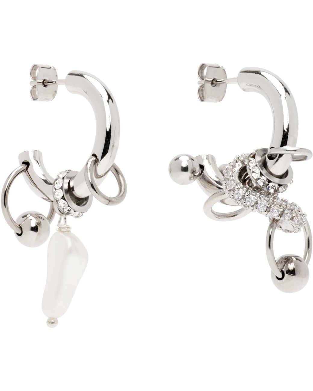Justine Clenquet White Danielle Earrings for men