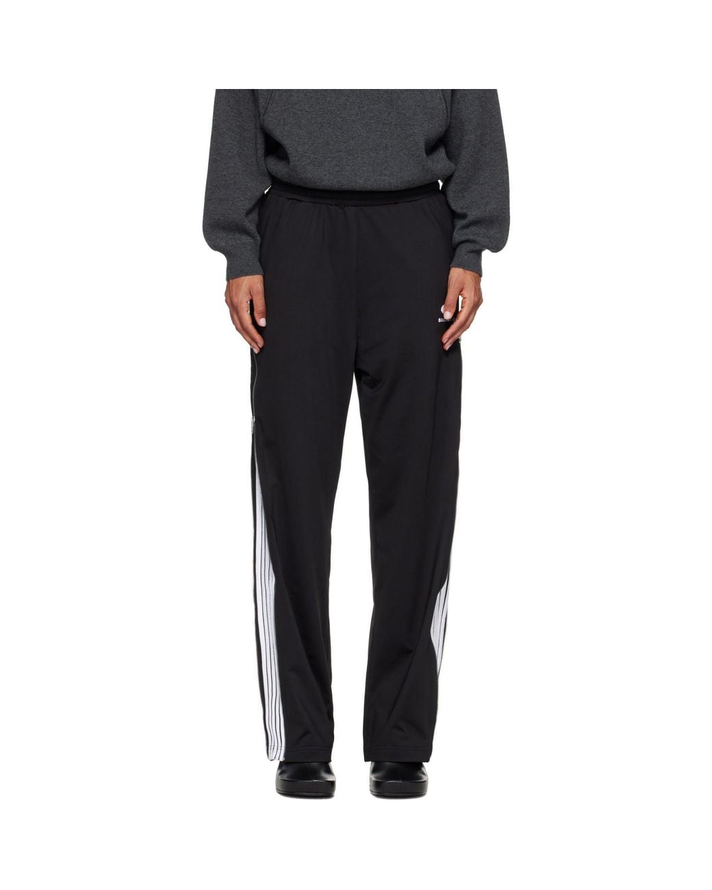 Balenciaga Black Zipped Loop Sports Icon Sporty Track Pants