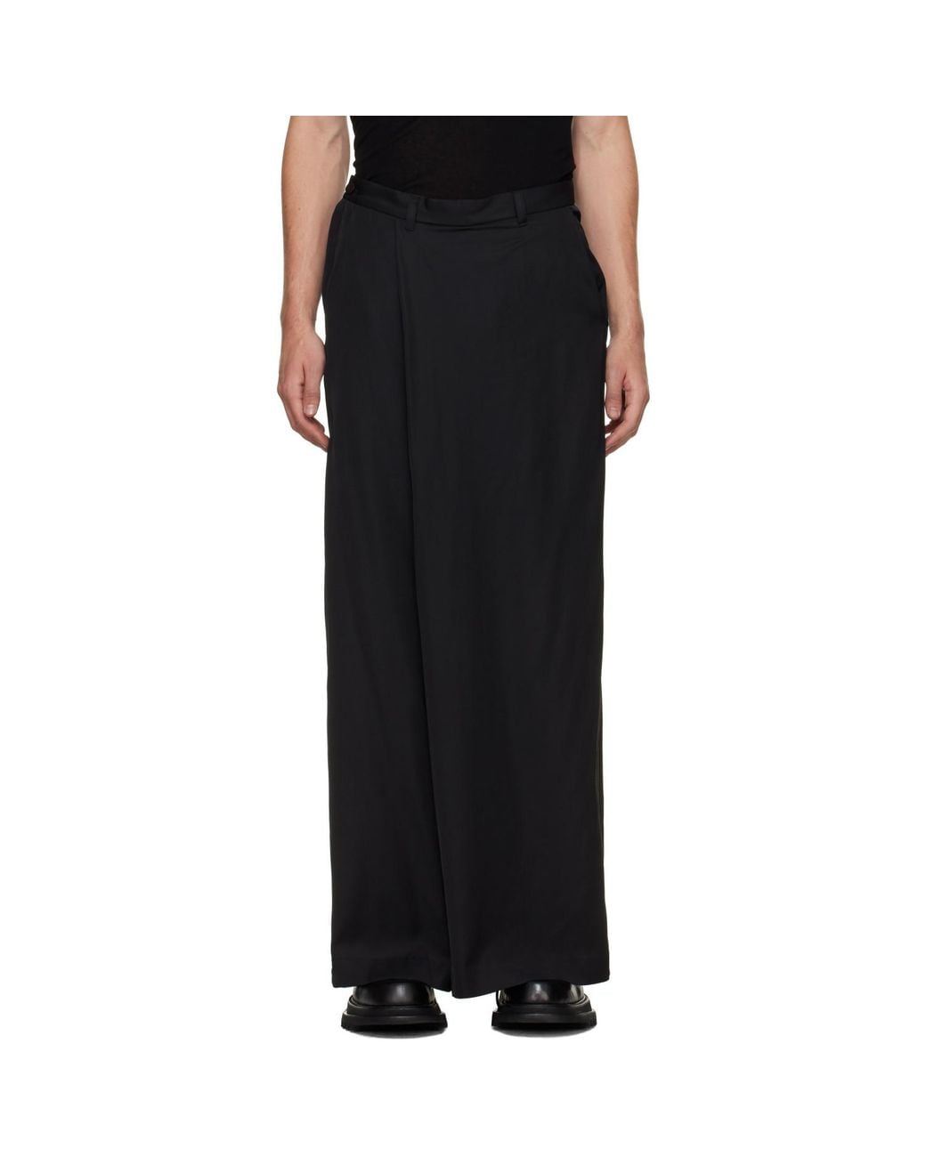 Julius Black Over Wrapping Trousers for men