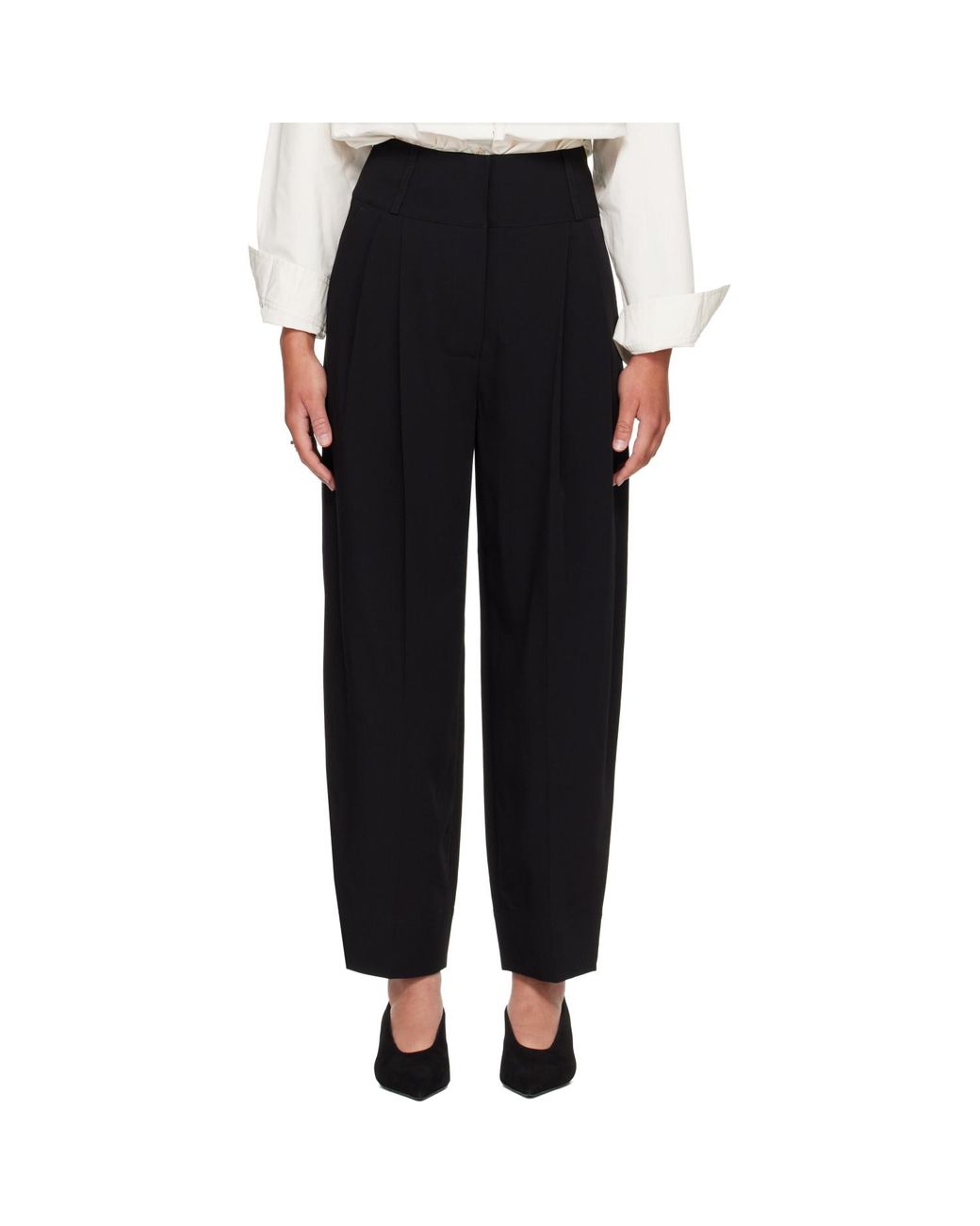 Totême Black Draped Balloon Trousers