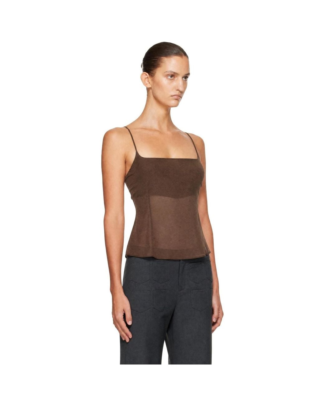 St. Agni Black Stretch Silk Camisole
