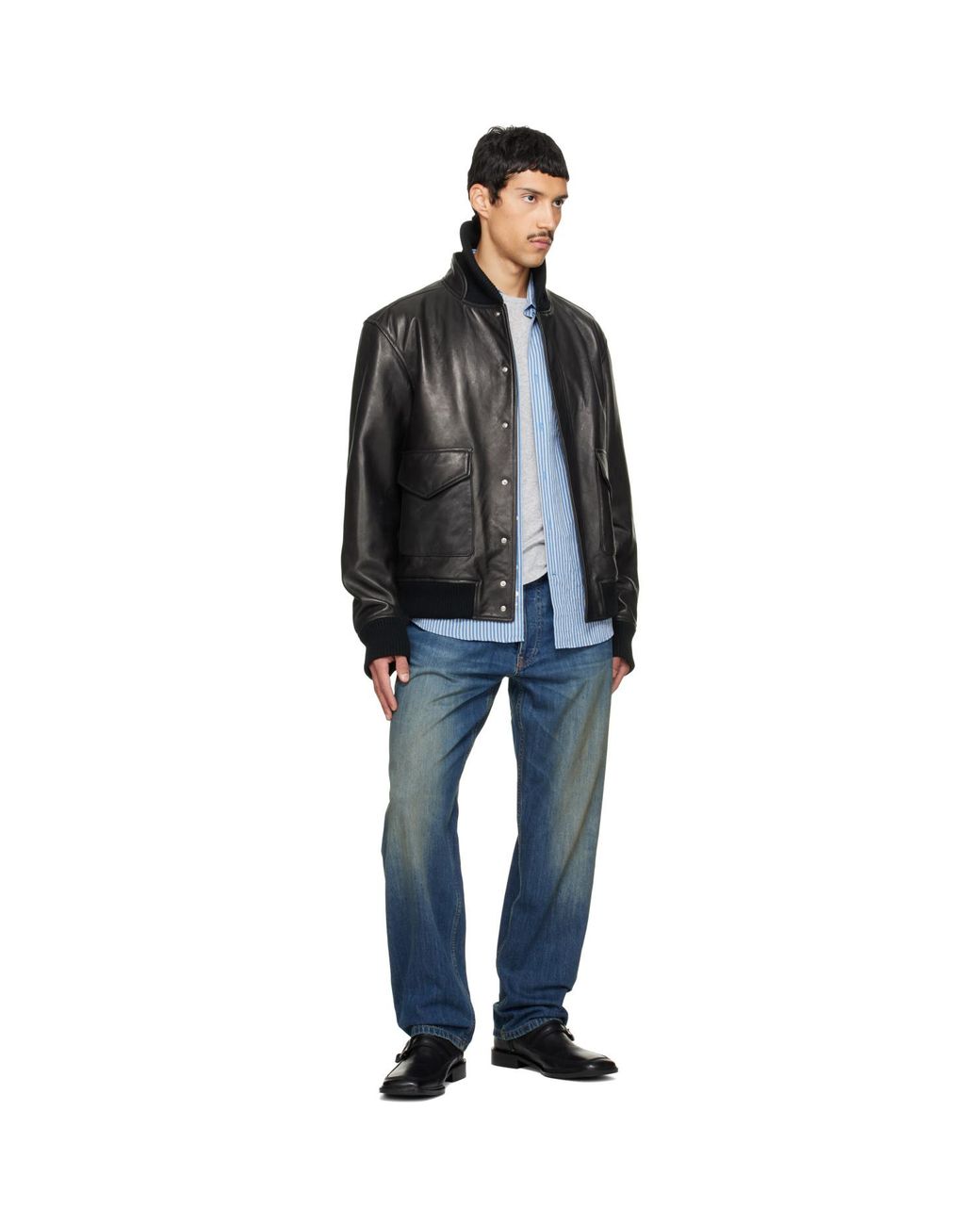 Carter Young Black Murphy Leather Jacket for men