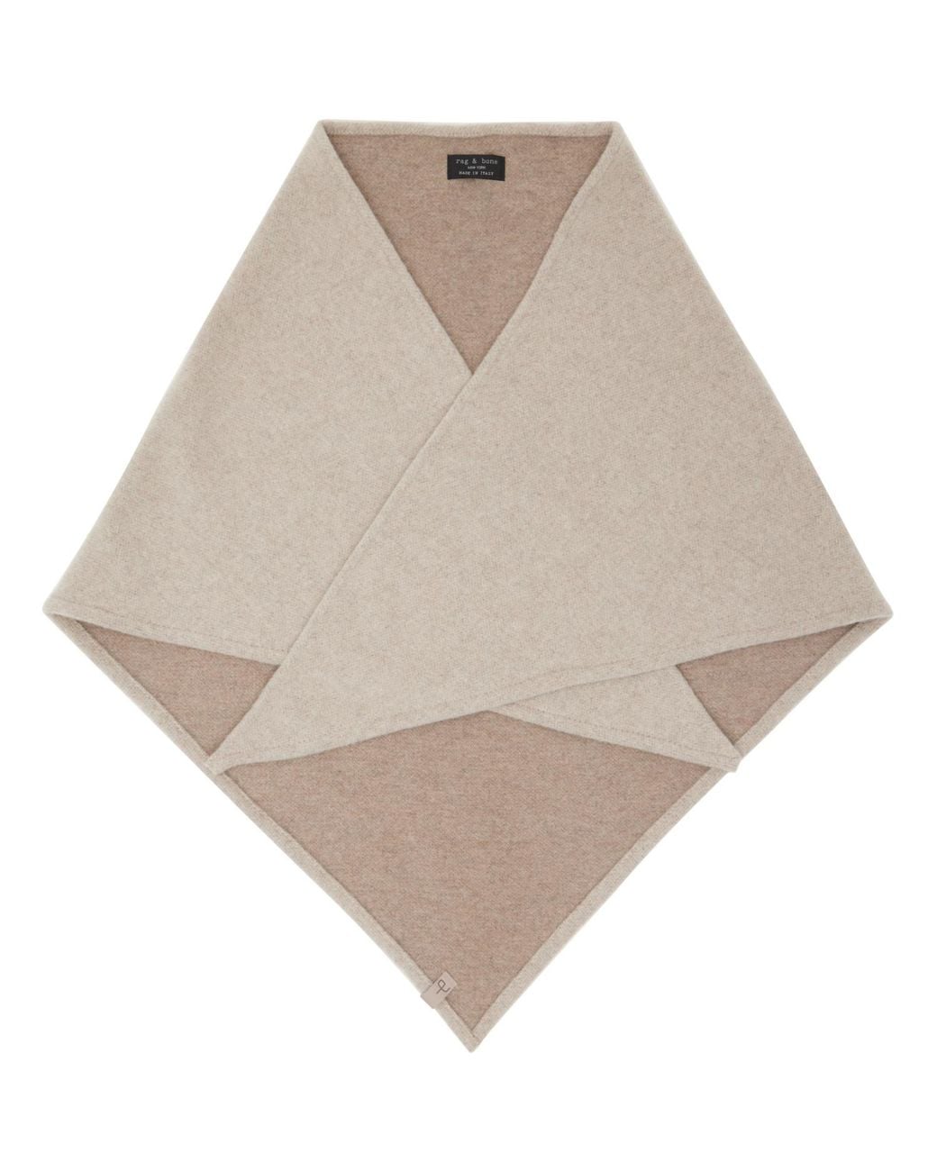Rag & Bone Natural Taupe Kristie Reversible Triangle Shawl