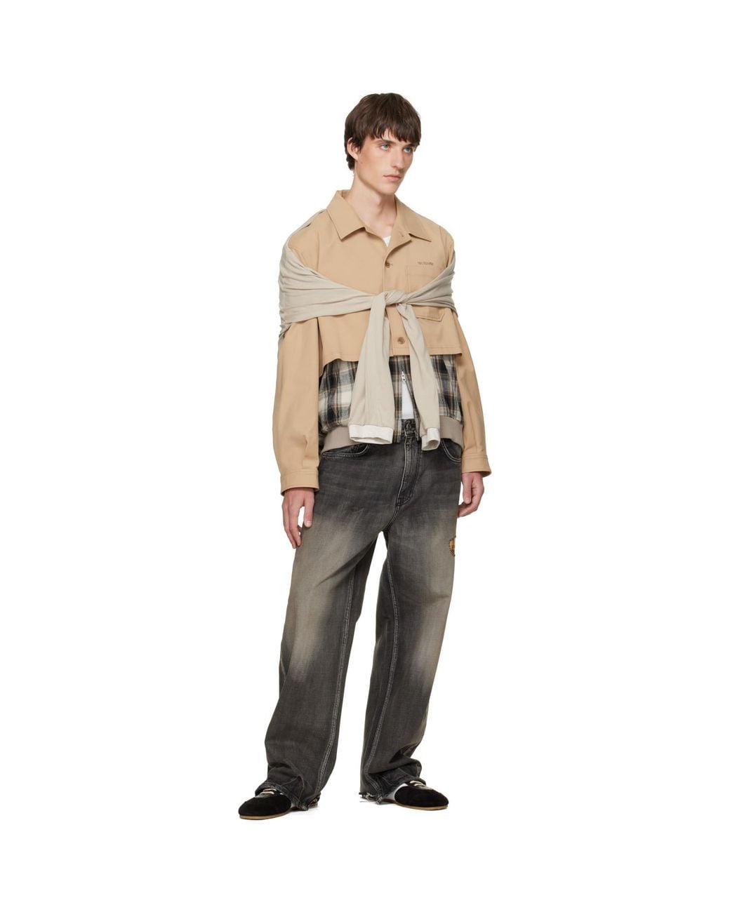 we11done Natural Layered Blouson Jacket for men