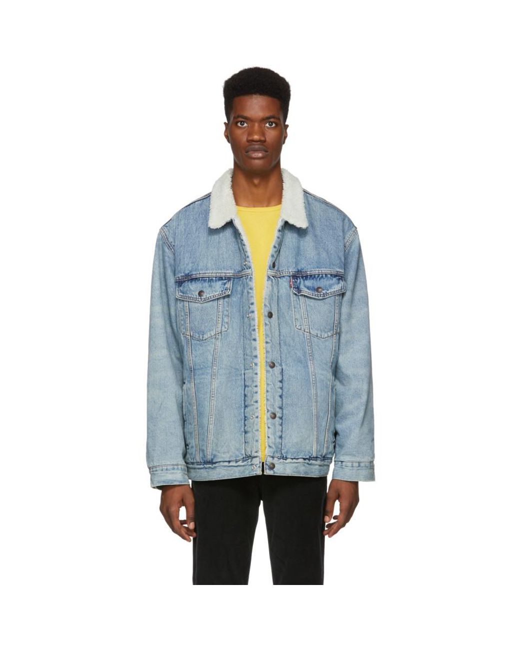 Mustard Sherpa Trucker Jacket 