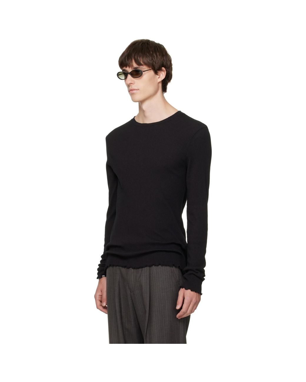 Our Legacy Black Elongated Longsleeve T-Shirt for men