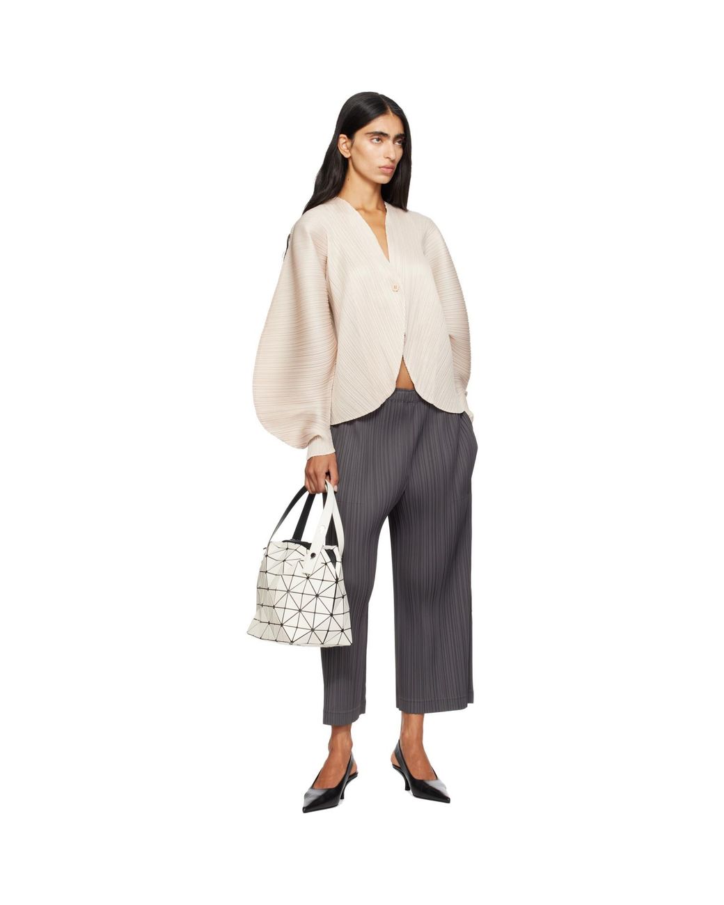 Issey Miyake Gray Boston Tote