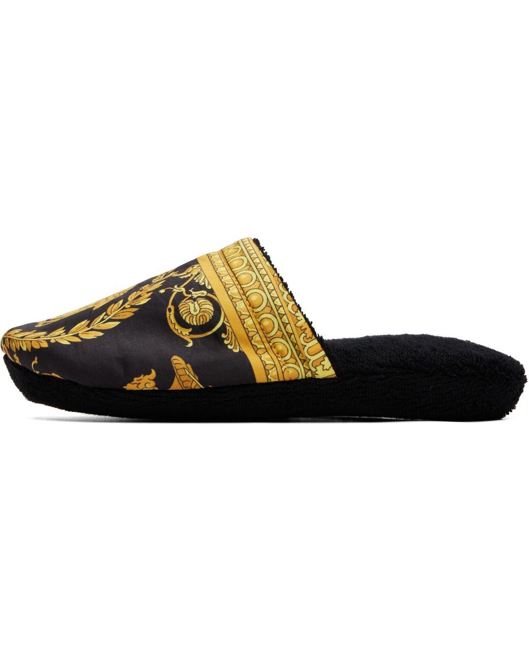 Versace Black 'I Heart Baroque' Slippers for men