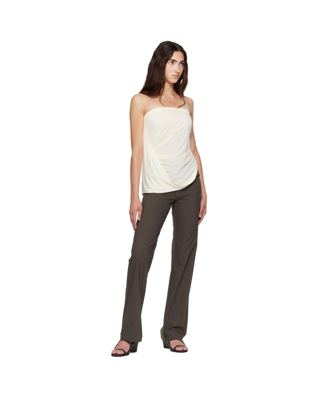 Helmut Lang Natural Off- Twisted Tube Top
