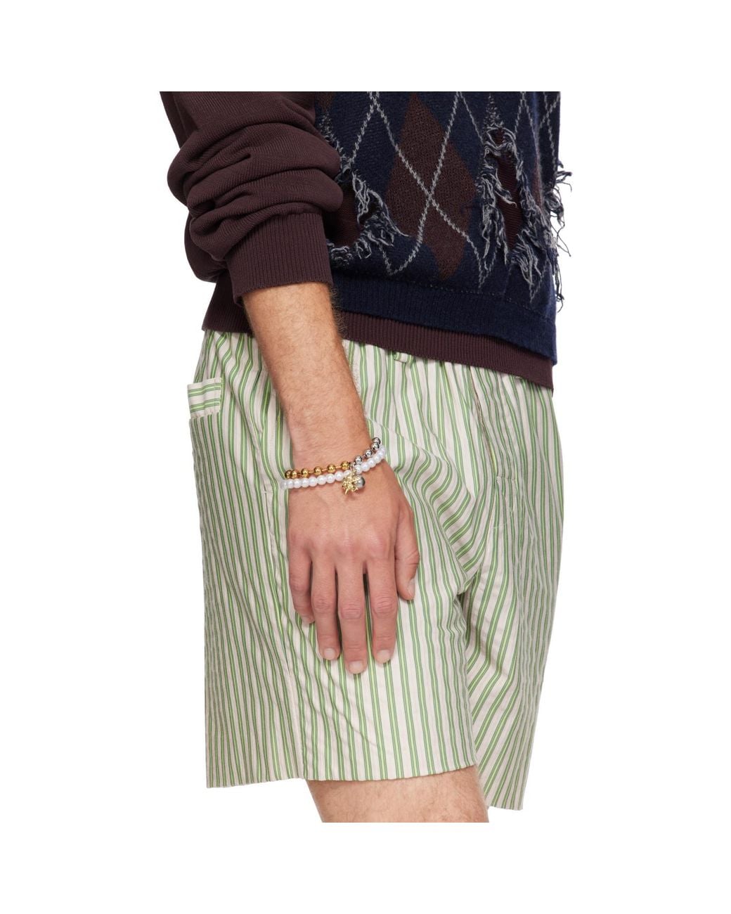 Chopova Lowena Metallic 'Hold My Orb' Charm Bracelet for men