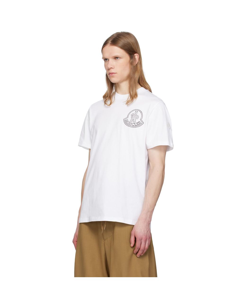 Moncler White Archivio Creativo T-Shirt for men