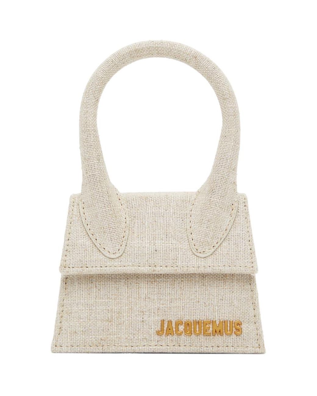 Jacquemus Le Chiquito Medium Linen Top Handle Bag in Natural | Lyst Canada