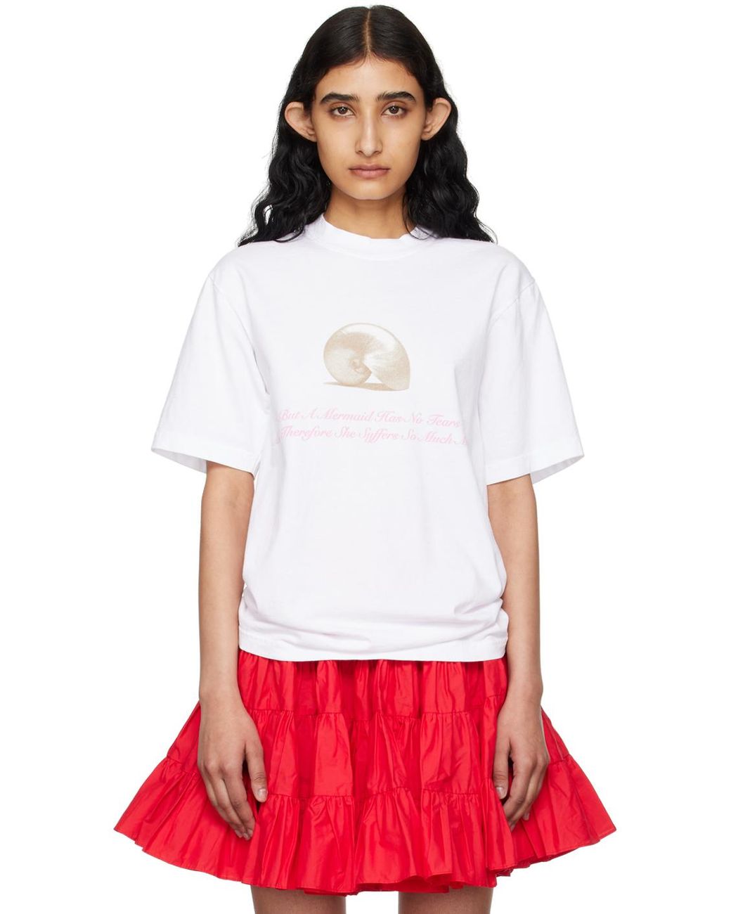 ★Sandy Liang★ ホワイト Chouchou Tシャツ Sandy Liang Chouchou Tee - White | Garmentory