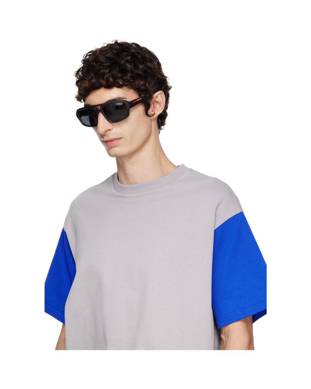 Prada Gray Linea Rossa Sunglasses for men