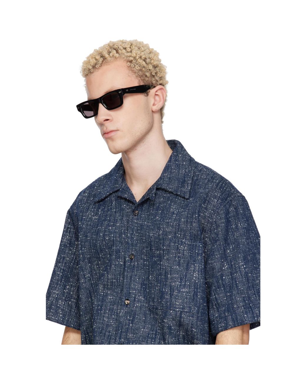 Bottega Veneta Black Dizzy Square Sunglasses for men