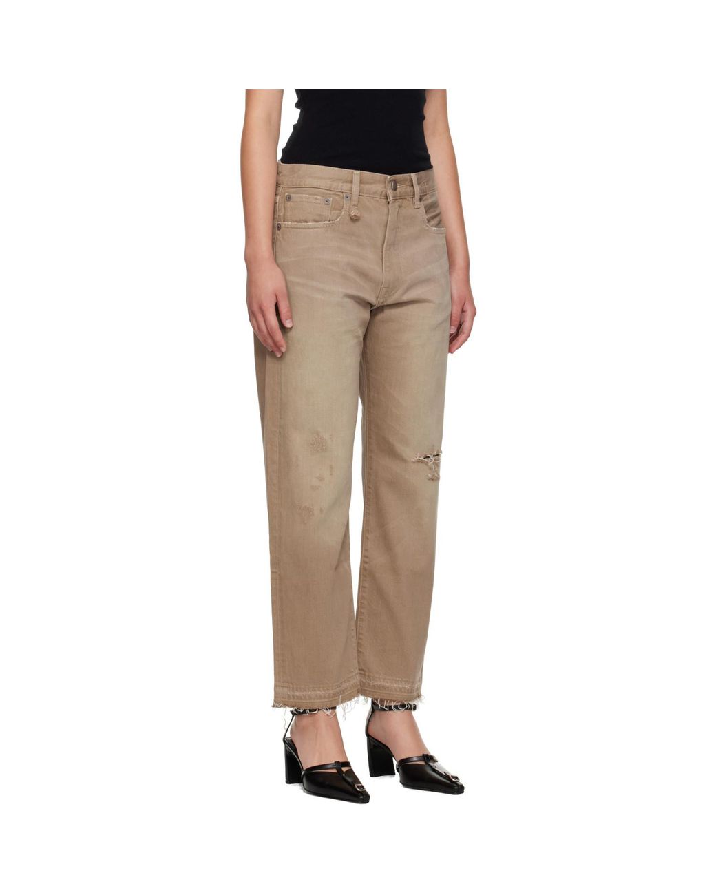 R13 Multicolor Tan Boyfriend Jeans