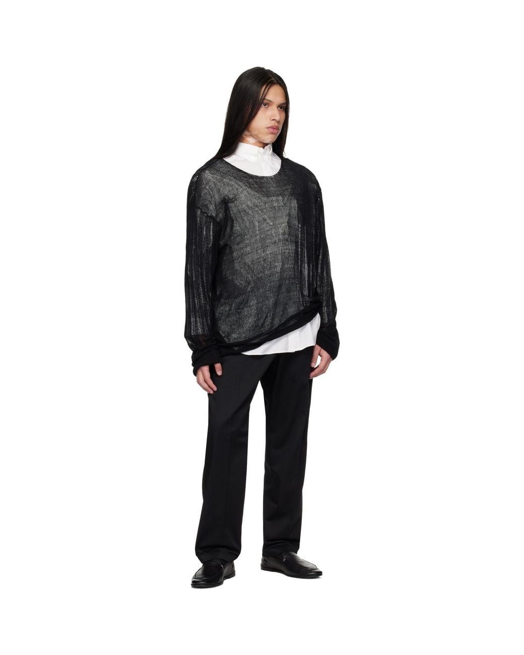 Yohji Yamamoto Black Neighborhood Edition Tuck Work Trousers for men