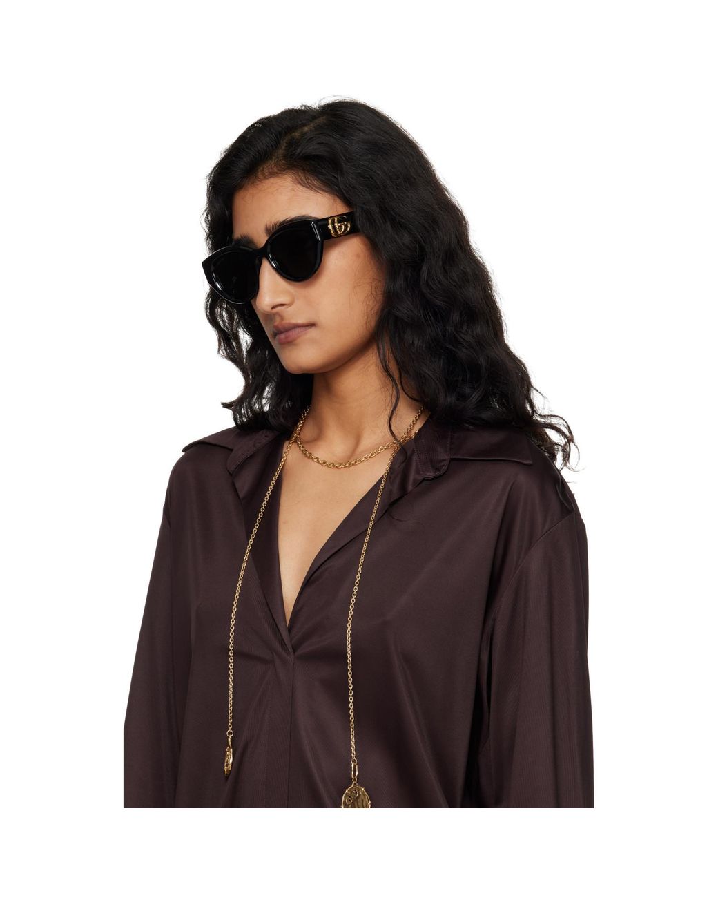 Gucci Black Low Nose Bridge Fit Sunglasses