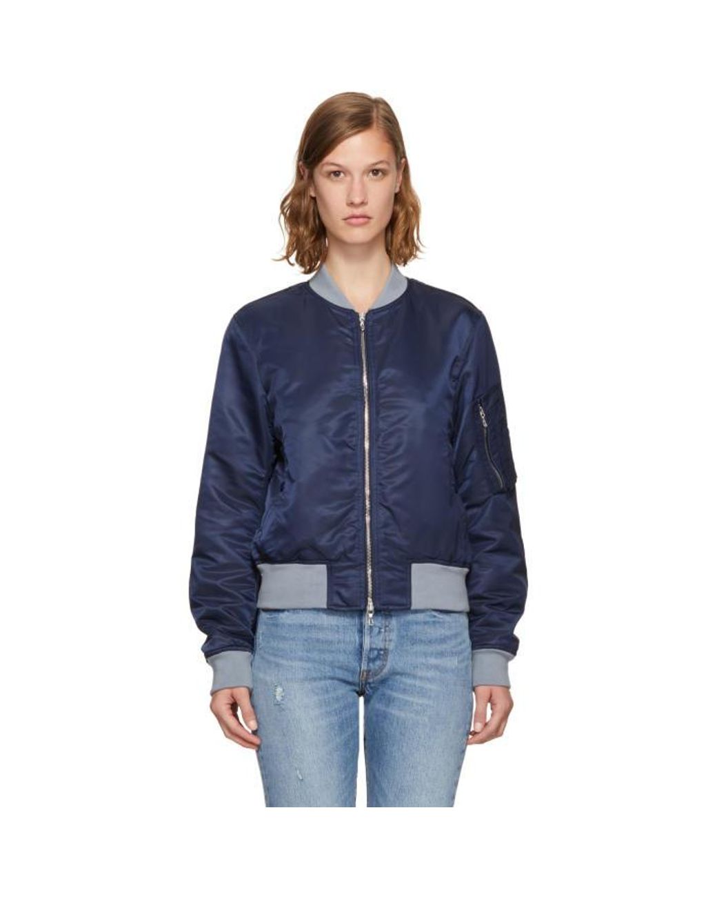 Rag & Bone Navy Manston Bomber Jacket in Blue Lyst