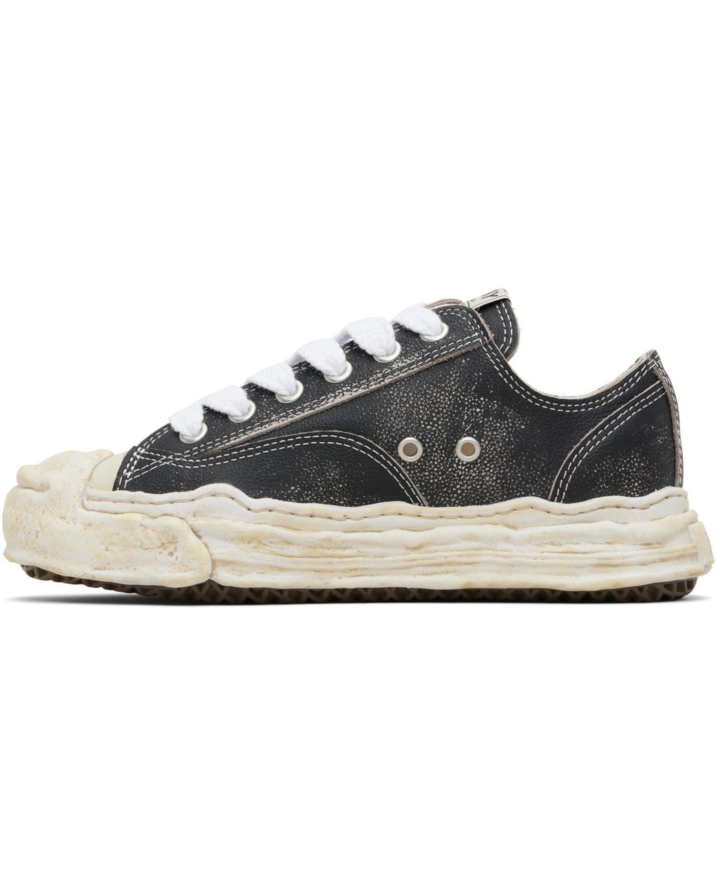 Maison Mihara Yasuhiro Black 'Hank' Og Sole Shrink Leather Low-Top Sneakers for men