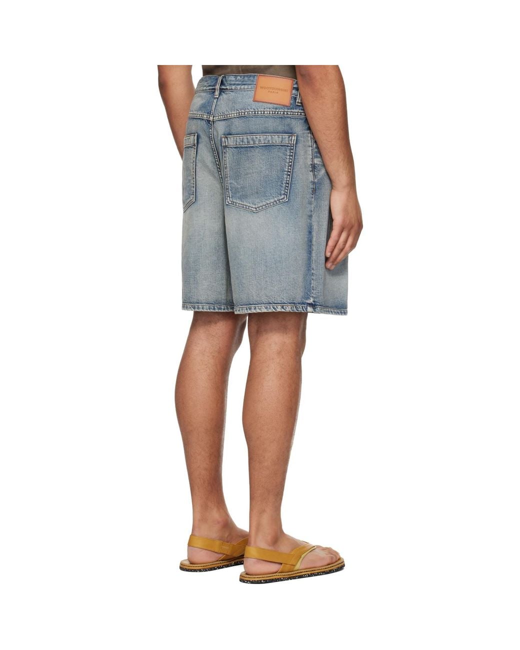 Wooyoungmi Blue One Tuck Denim Shorts for men