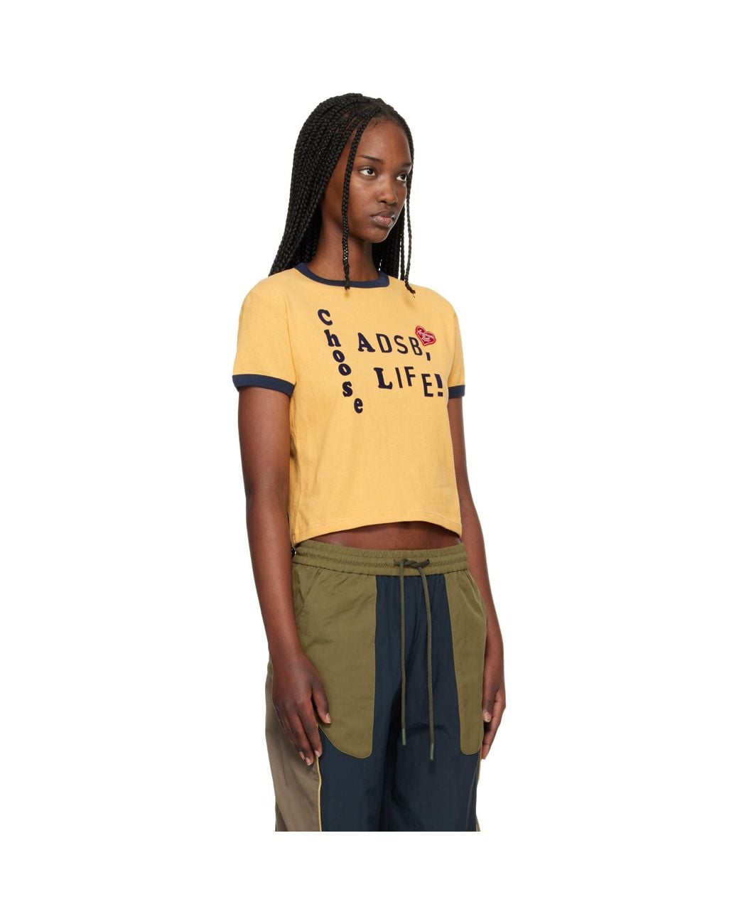 ANDERSSON BELL Orange 'Adsb' Flocking Baby Ringer T-Shirt