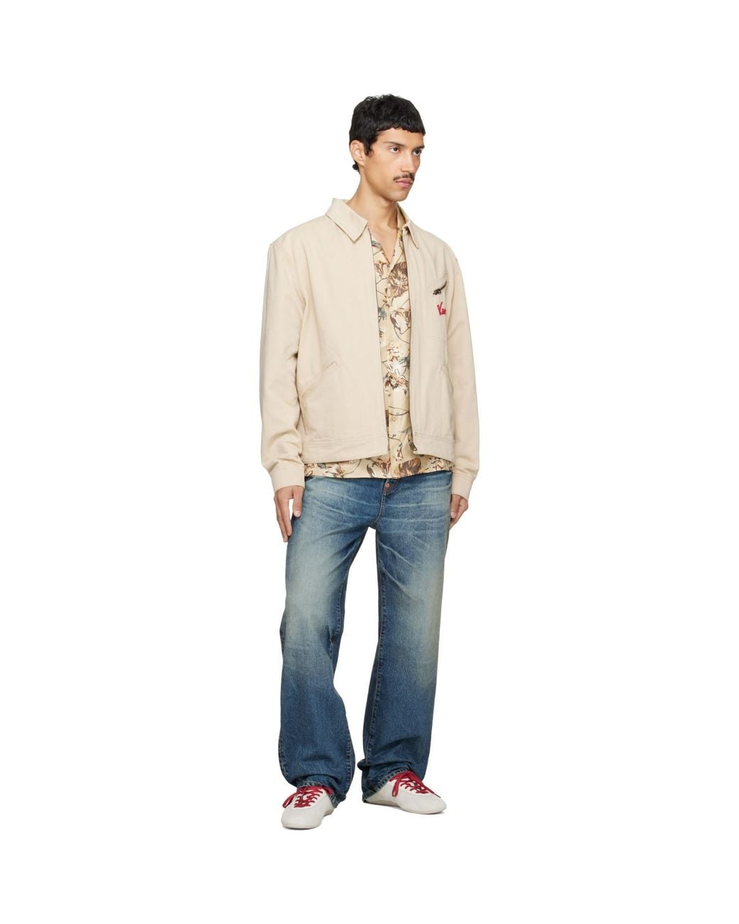 KENZO Natural Paris Varsity' Embroidered Genderless Workwear Jacket for men