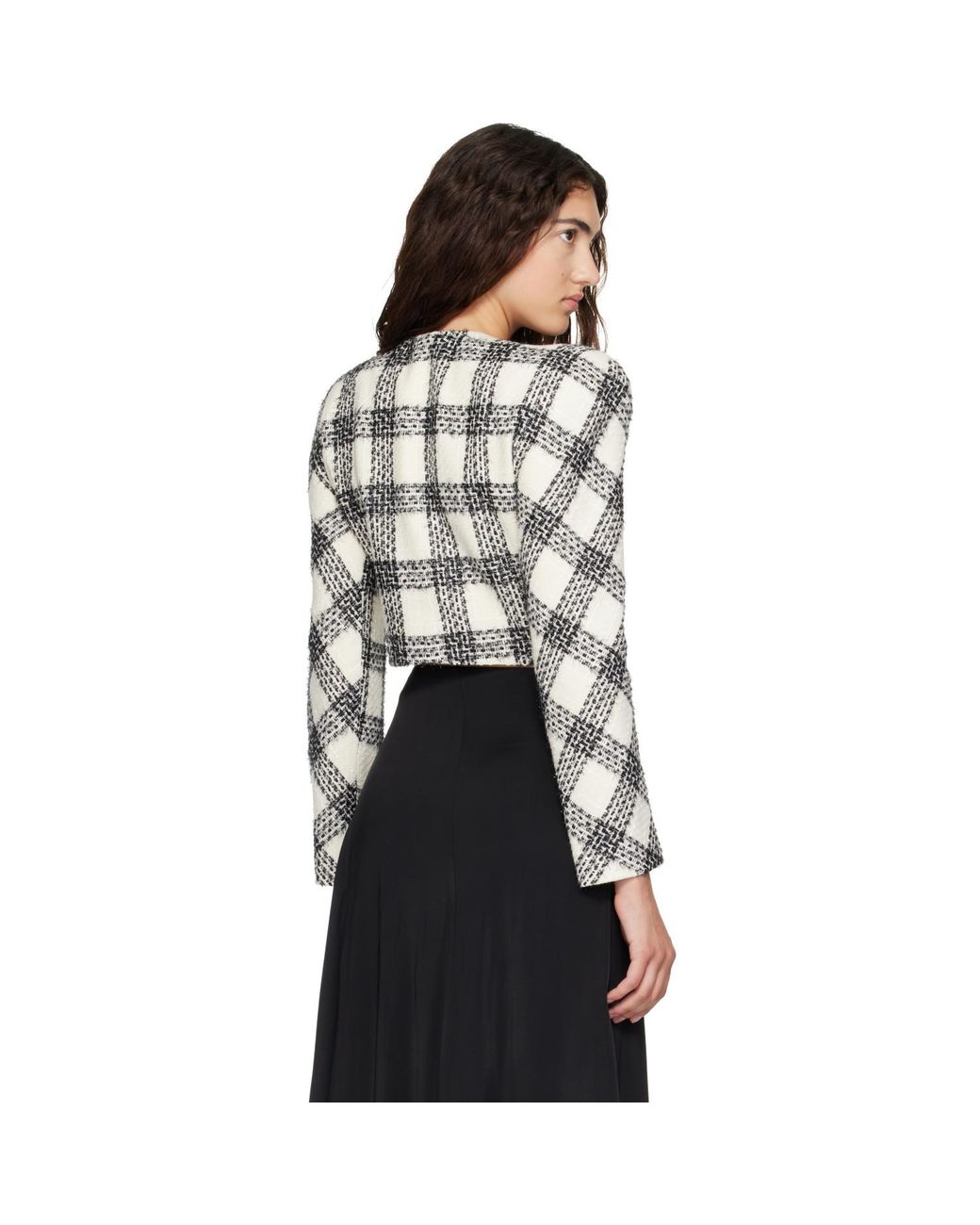 Vetements Black Round Shoulder Tweed Jacket