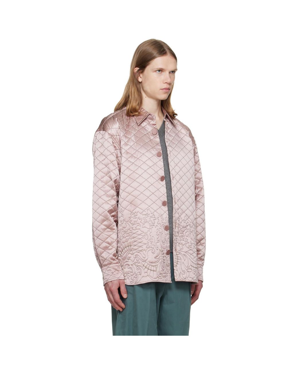 Dries Van Noten Multicolor Ssense Exclusive Quilted Silk Jacket for men