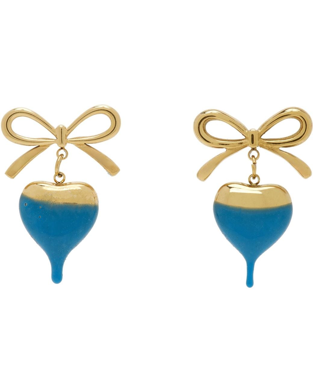 OTTOLINGER Black Dipped Bow Heart Earrings