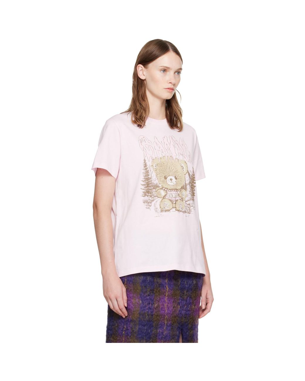 Ganni White Forest Teddy T-Shirt