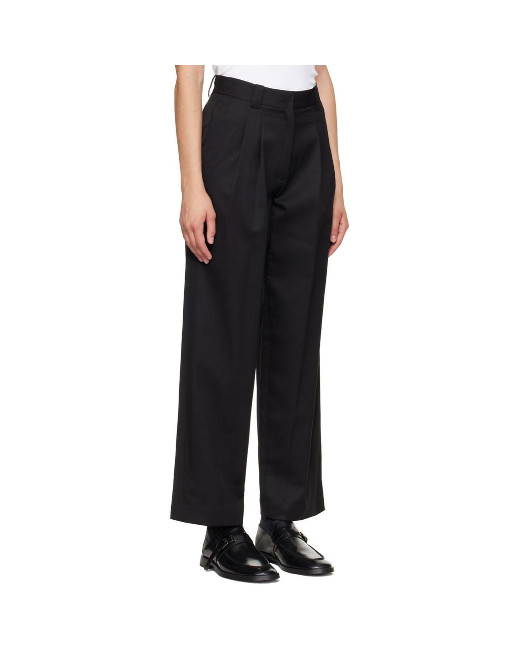 NOTHING WRITTEN Black Frame Wool Trousers