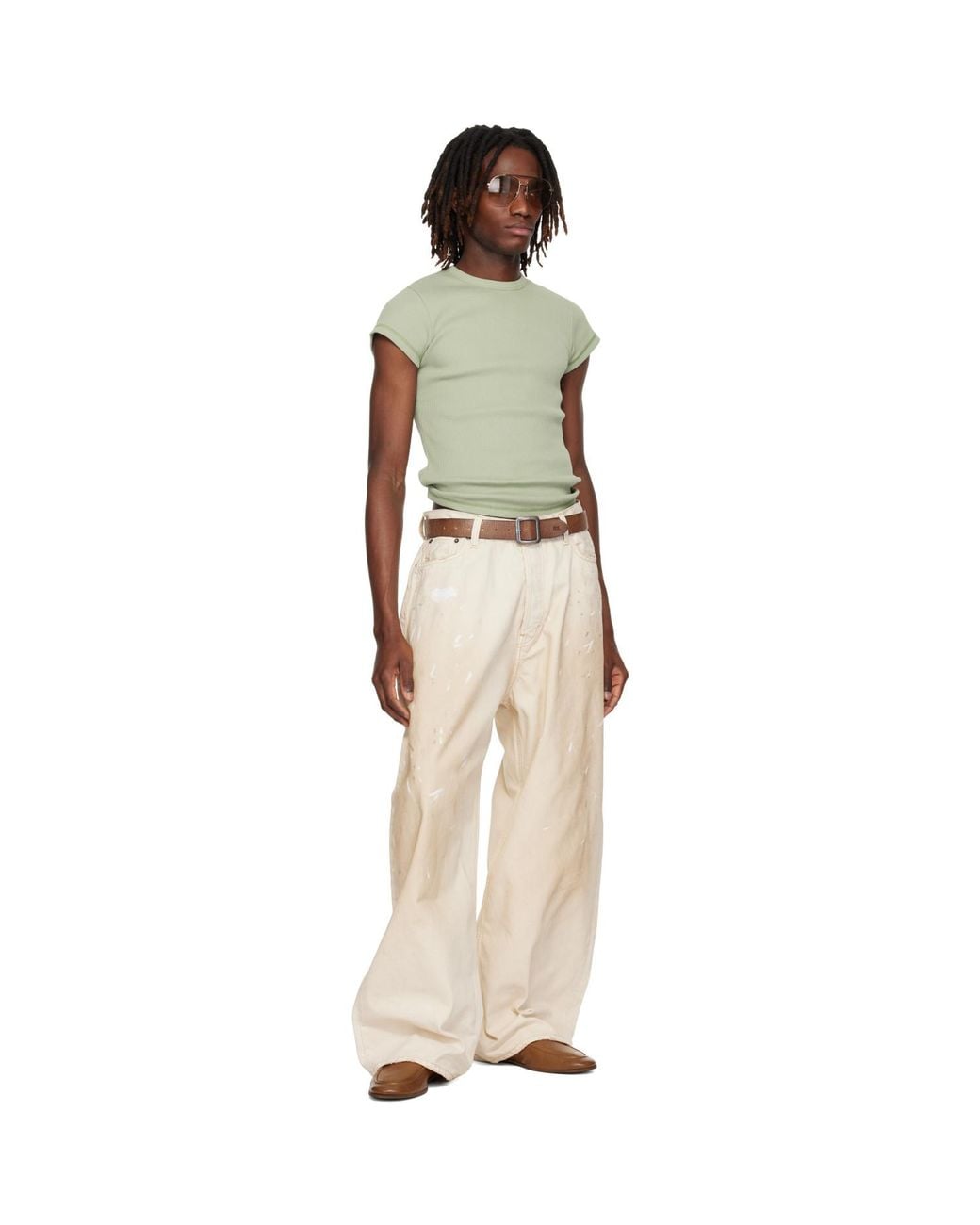Acne Natural Off- Loose Fit 2023 Jeans for men