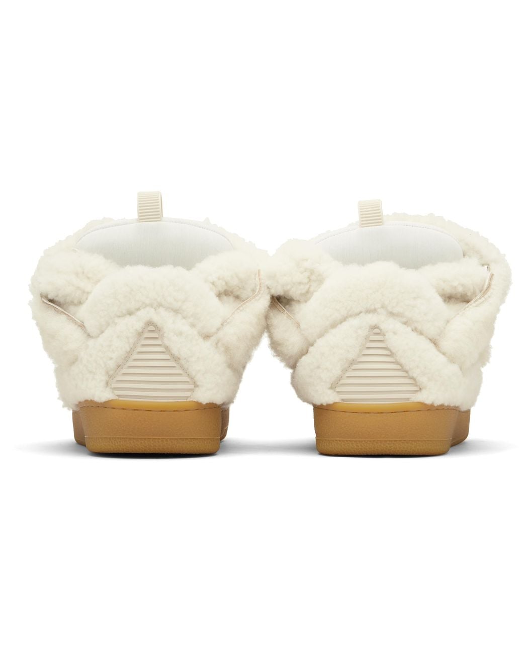 Lanvin Black Off- Curb Shearling Sneakers