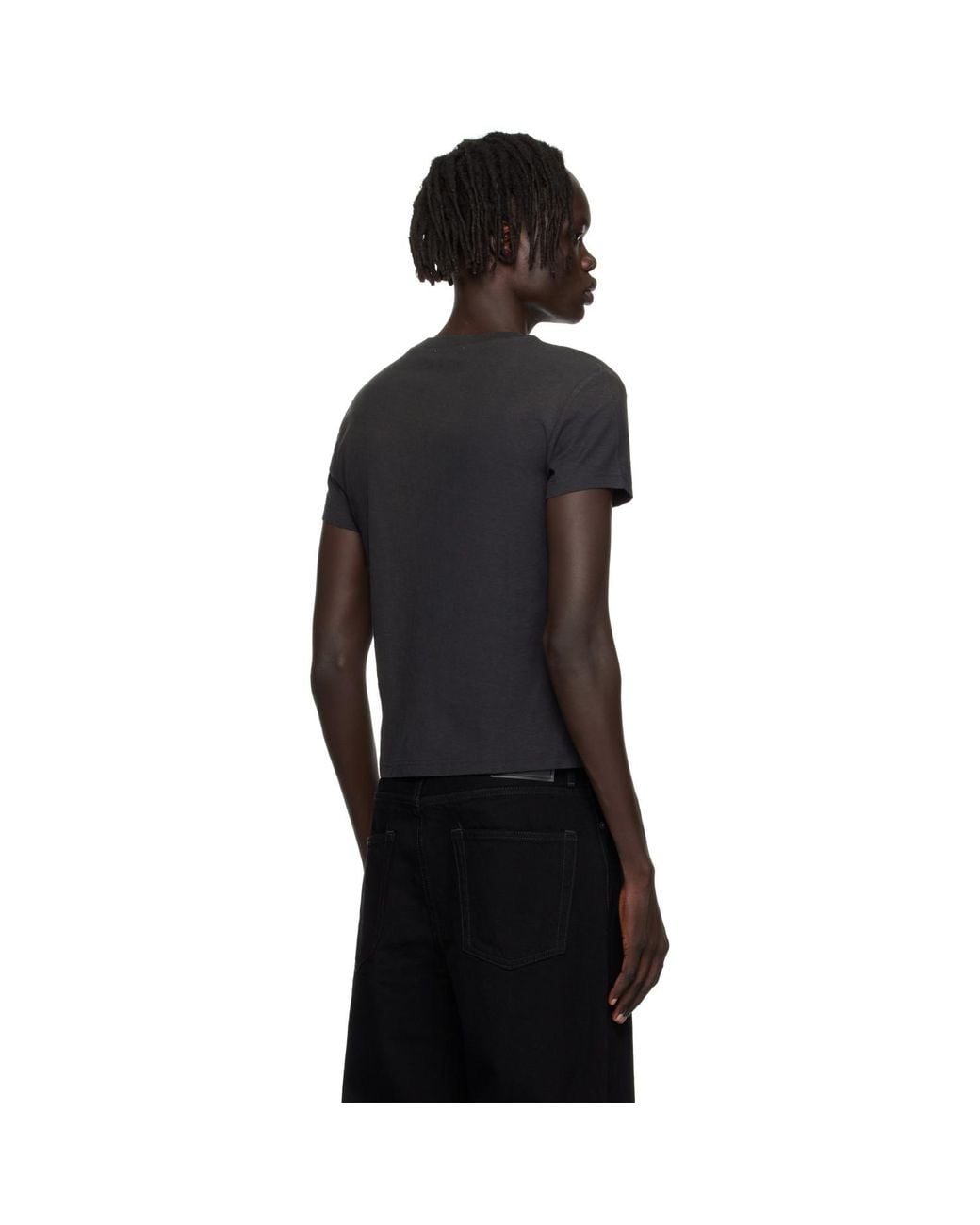Acne Black Logo T-Shirt for men