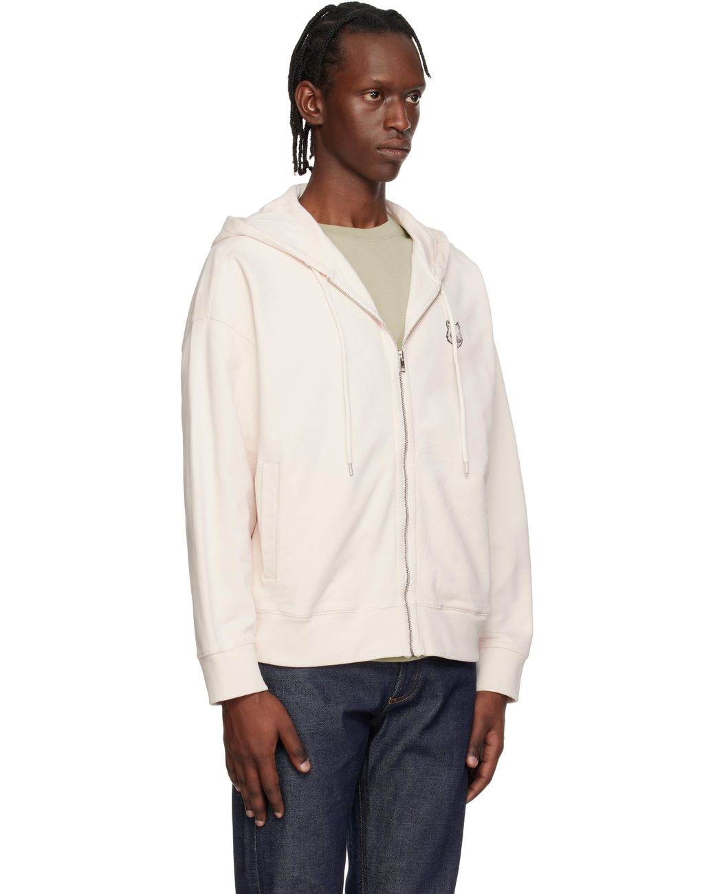 Maison Kitsuné Black Fox Head Zipped Oversize Hoodie for men