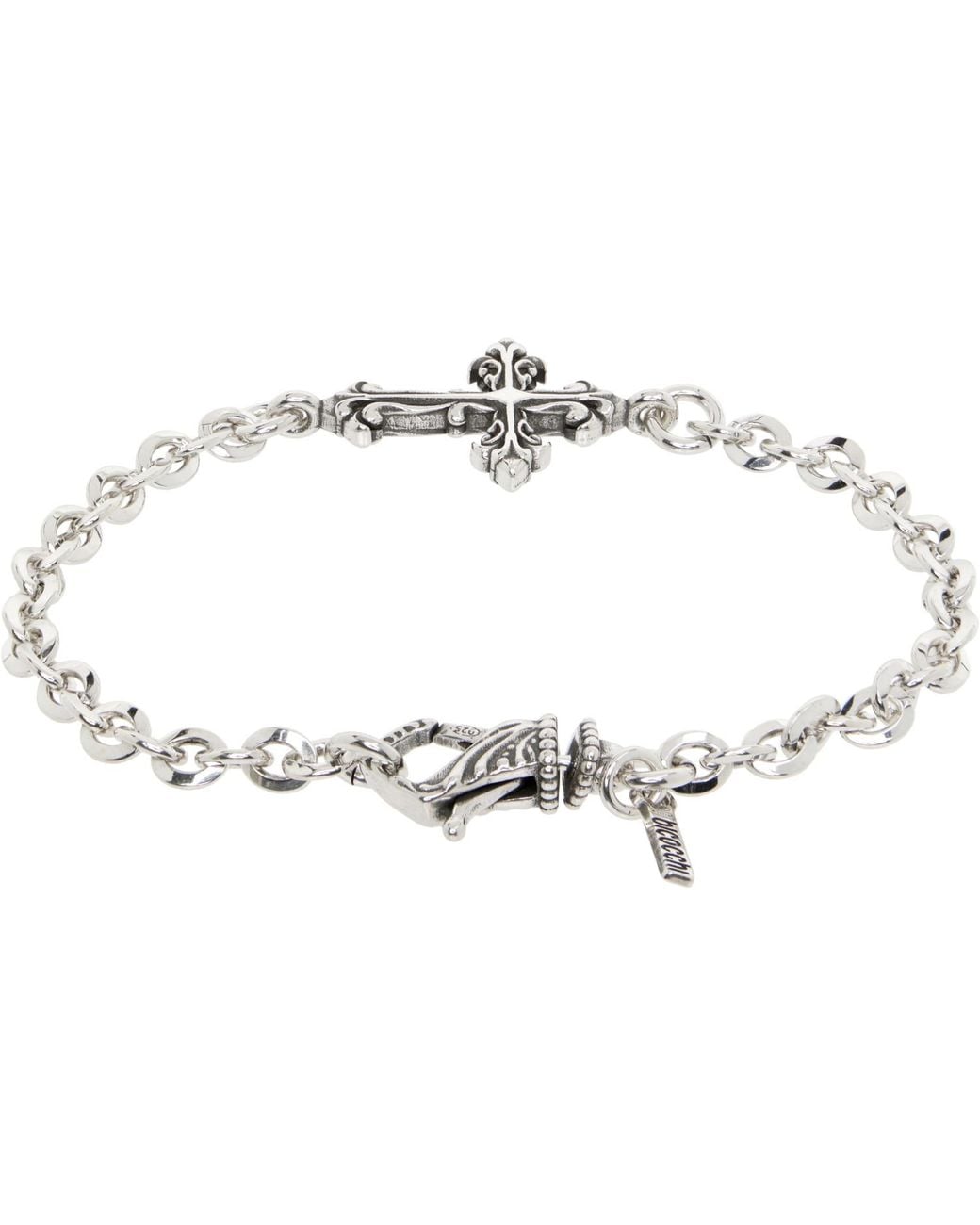Emanuele Bicocchi Black Avelli Cross Bracelet for men