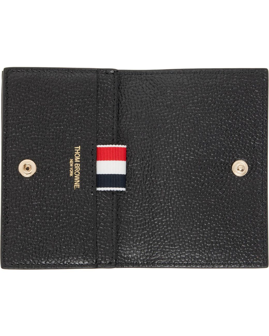 Thom Browne Gray Pebble Grain Business Card Holder for men