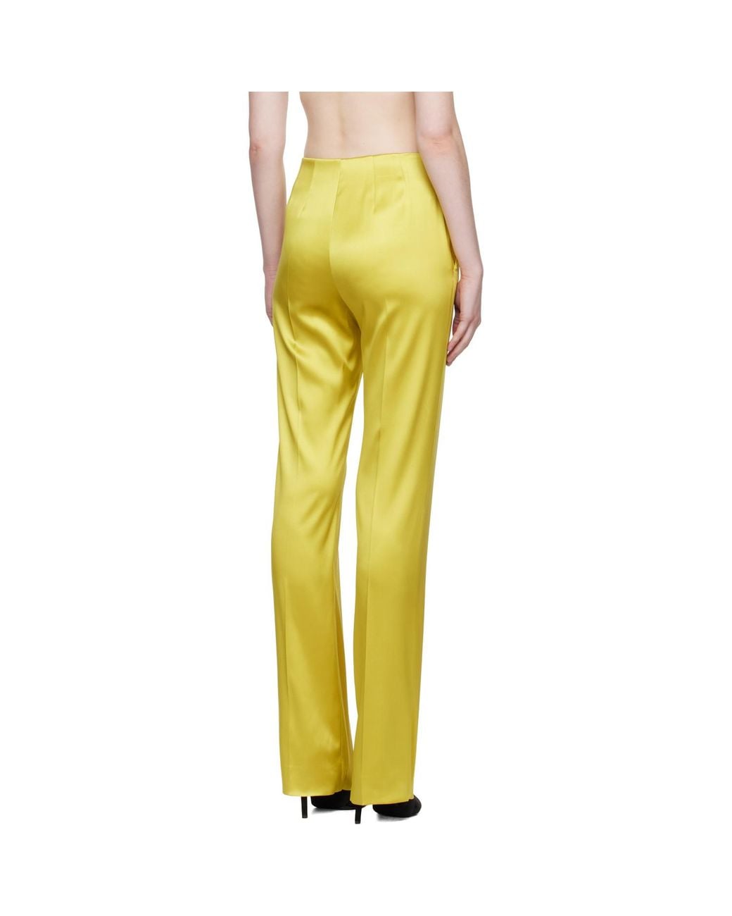 Valentino Yellow Double Duchesse Stretch Trousers